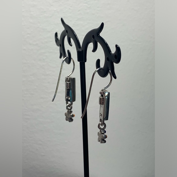 Silpada Vintage Sterling Silver Spiney Oyster Multi-Stone Flower Dangle Earrings - Picture 6 of 14